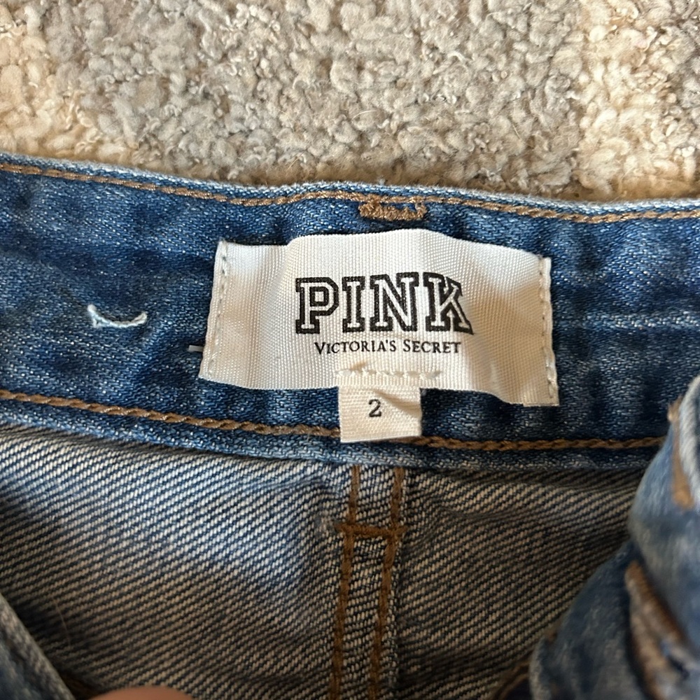 pink jean shorts - Picture 3 of 3